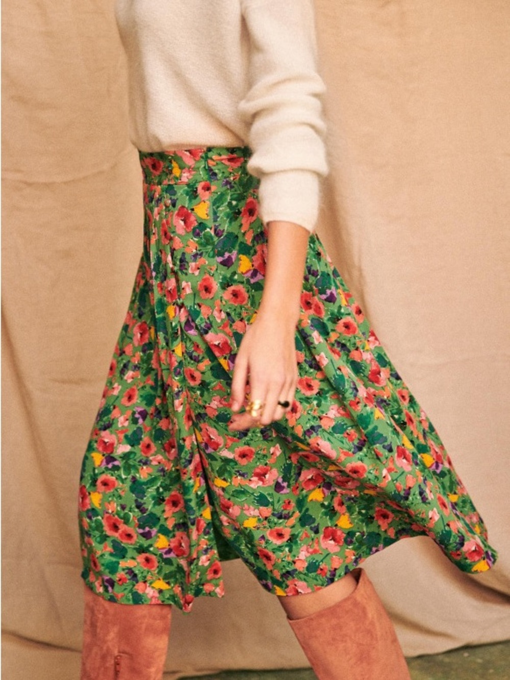 Sézane Nelly skirt jardins d’hiver size 38